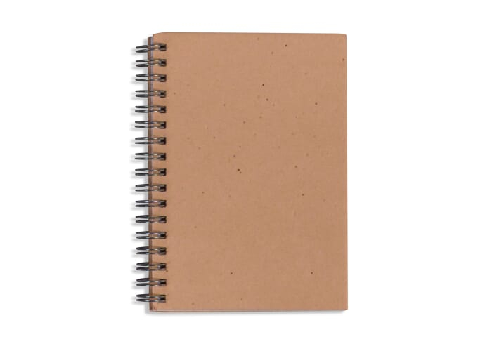 Cahier à spirale personnalisable en papier ensemencé Marron clair